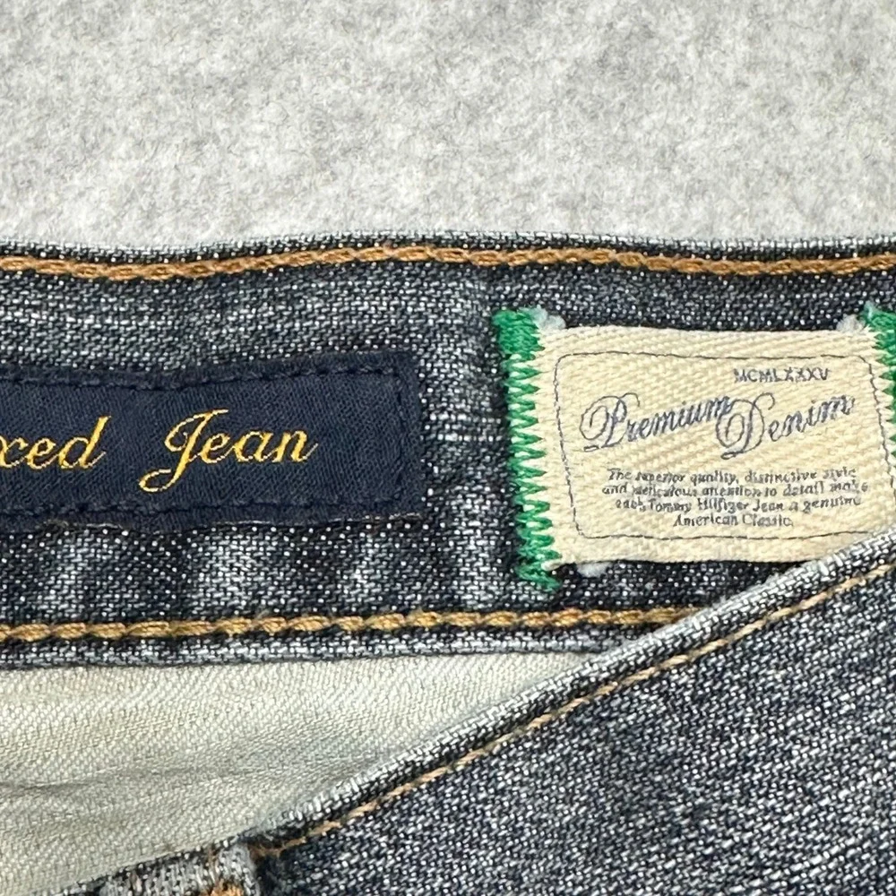VTG Y2K Tommy Hilfiger Mens Jeans Dark Wash Straight Leg Premium Denim W34 L32